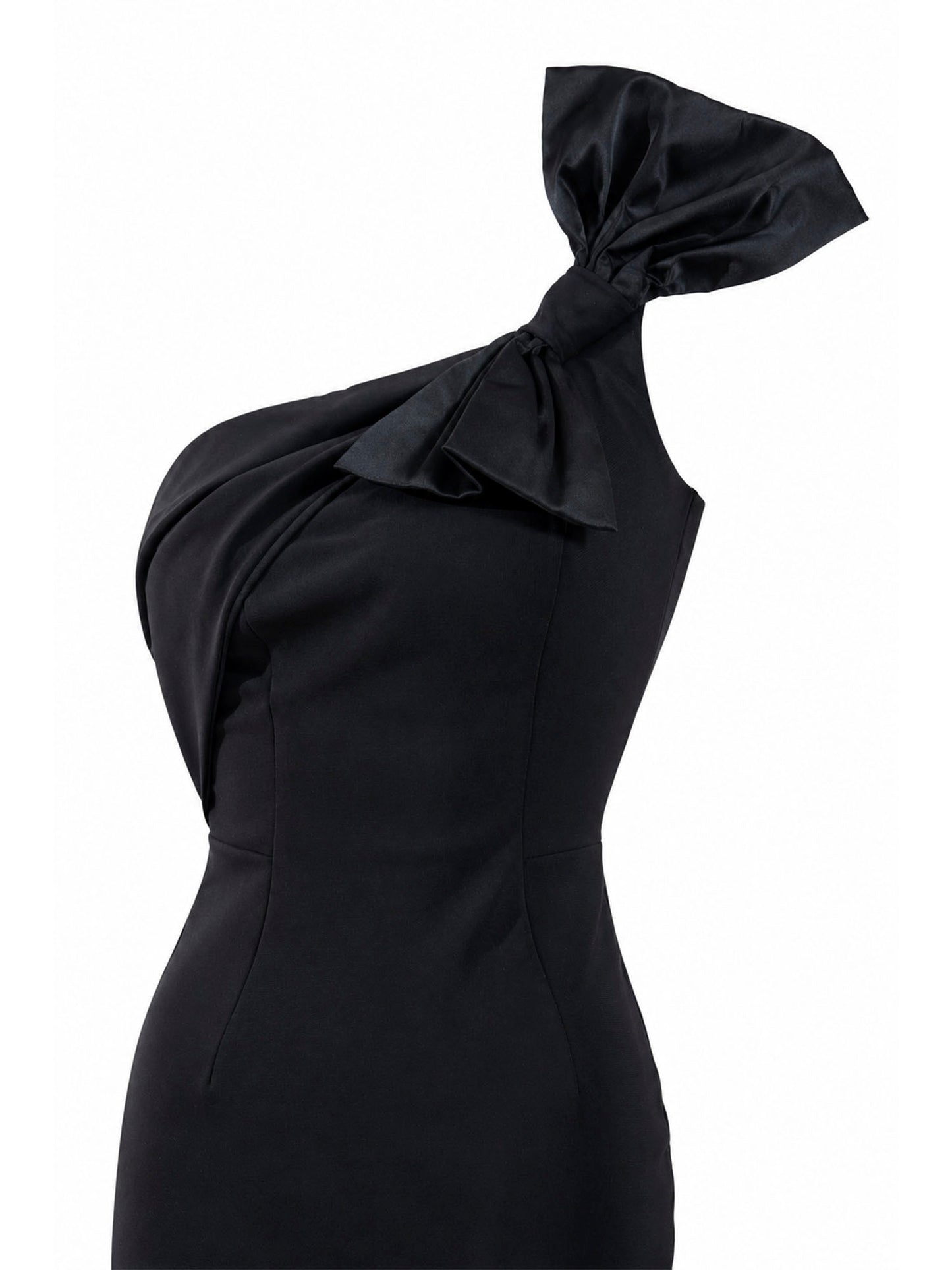 Chiara Boni La Petite Robe black one-shoulder gown side — designer dress KSA | SO. by Sora