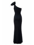 Chiara Boni La Petite Robe black mermaid gown satin bow shoulder | SO. by Sora