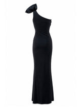Chiara Boni La Petite Robe black mermaid gown satin bow shoulder | SO. by Sora