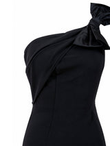 Chiara Boni La Petite Robe satin bow shoulder detail — black mermaid gown KSA | SO. by Sora