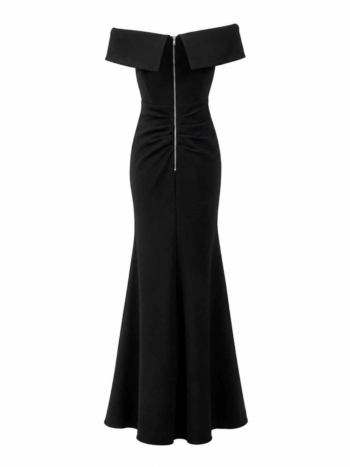 Aqua black mermaid gown back with zip — buy black evening gown online Saudi Arabia | SO. by Sora