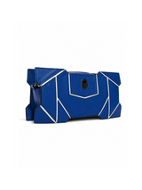 Cobalt blue chain shoulder bag angle view — buy pre-owned designer handbags online KSA | SO. by Sora