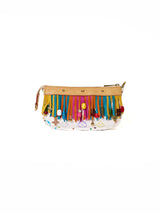 Louis Vuitton Limited Edition Monogram Multicolor Fringe Pochette White