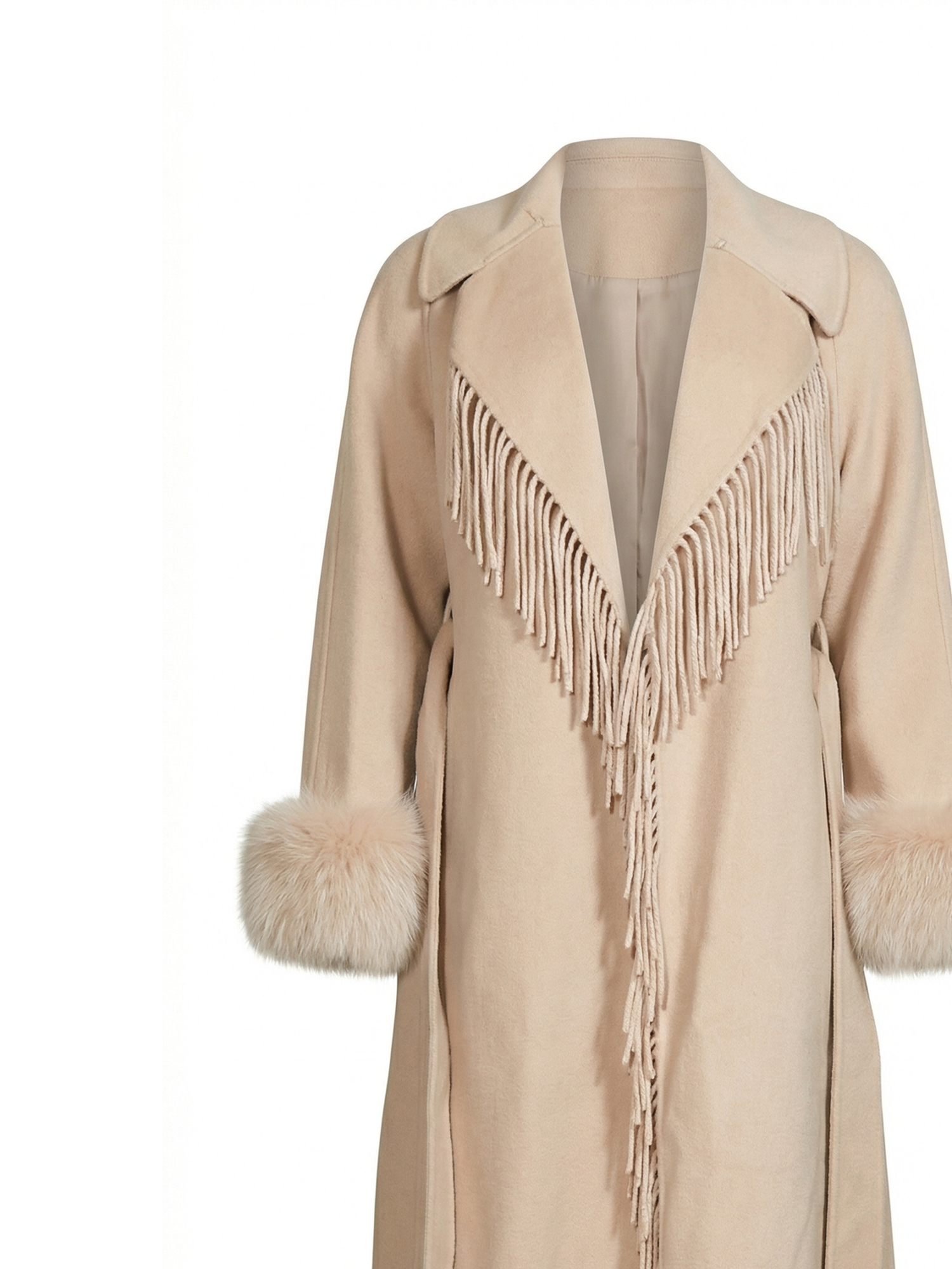 Alchemist Beige Coat with Fur Cuffs