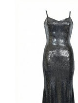 Glimmer Long Curvy Dress – Lycra Sequined Fabric