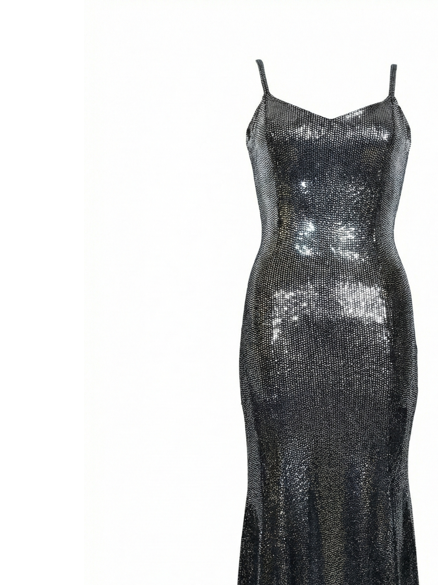 Glimmer Long Curvy Dress – Lycra Sequined Fabric