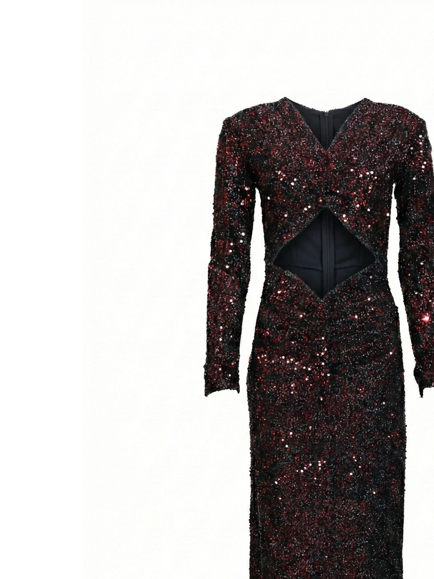 Rochelle Red Long Curvy Dress – Sequined Gown