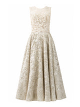 Ivory floral ball gown alternate view — designer brocade dress KSA | SO. by Sora