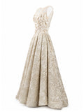 Ivory brocade ball gown side profile — buy designer gown online KSA | SO. by Sora