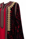 Gold passementerie embroidery neckline detail — Merveilles du Beldi takchita | SO. by Sora