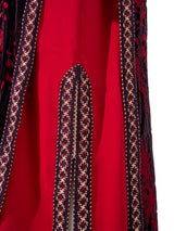 Burgundy velvet and gold braid fabric detail — luxury Moroccan takchita | SO. by Sora