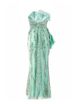 Gaby Charbach mint green mermaid gown back view — buy formal gown online KSA | SO. by Sora