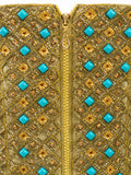 Beadwork and zip detail — sage green satin gown KSA | SO. by Sora