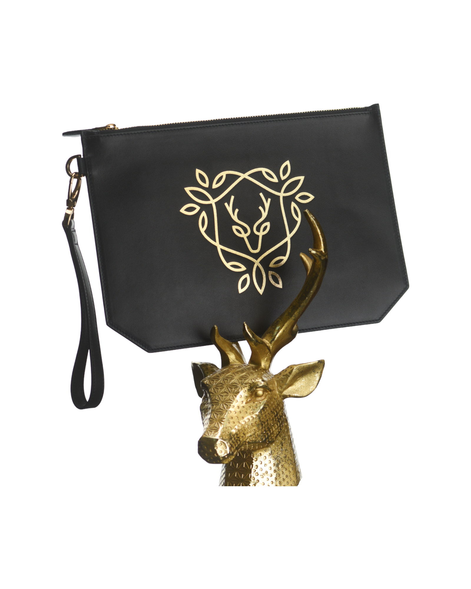 Rania Manasra Black Leather Pouch