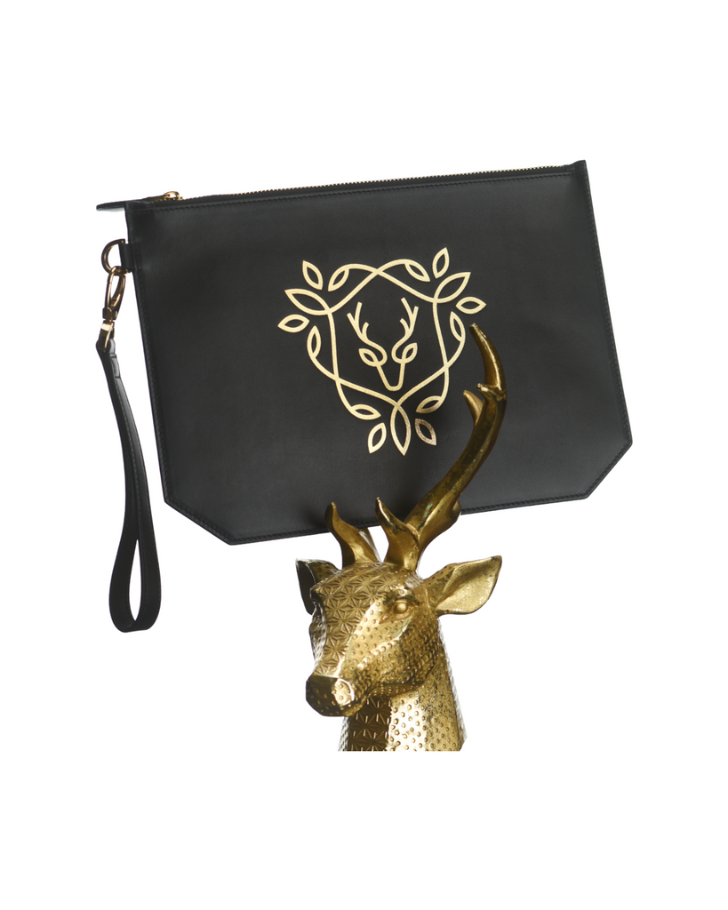 Rania Manasra Black Leather Pouch