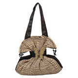 Renato Angi Turquoise & Beige Butterfly Detail Shoulder Bag