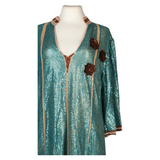 Turquoise Sequin Kaftan