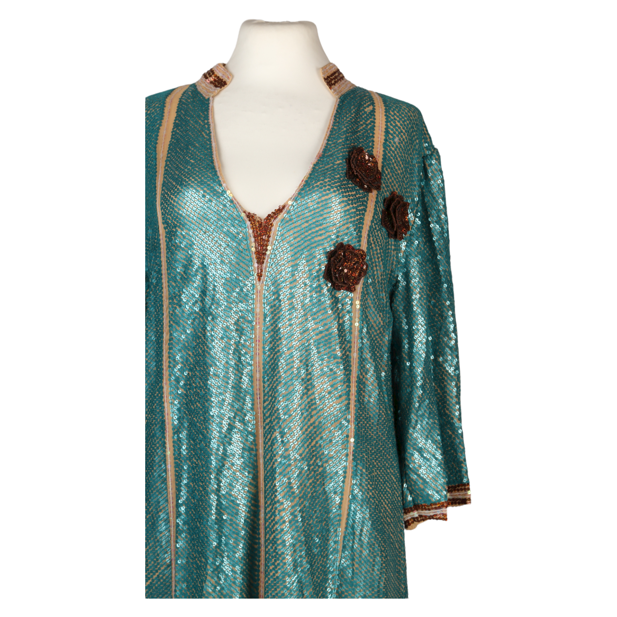 Turquoise Sequin Kaftan