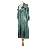 Turquoise Sequin Kaftan