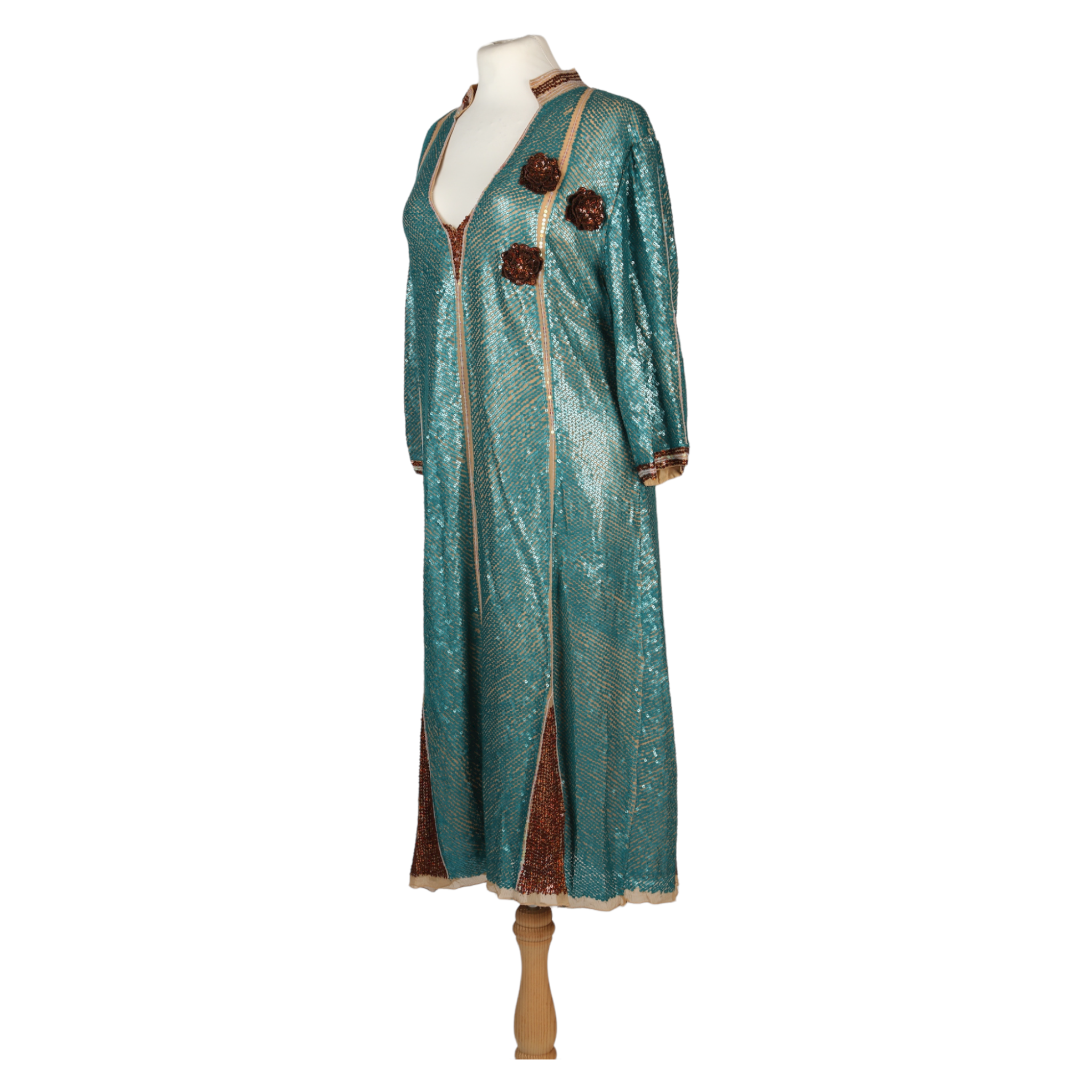 Turquoise Sequin Kaftan