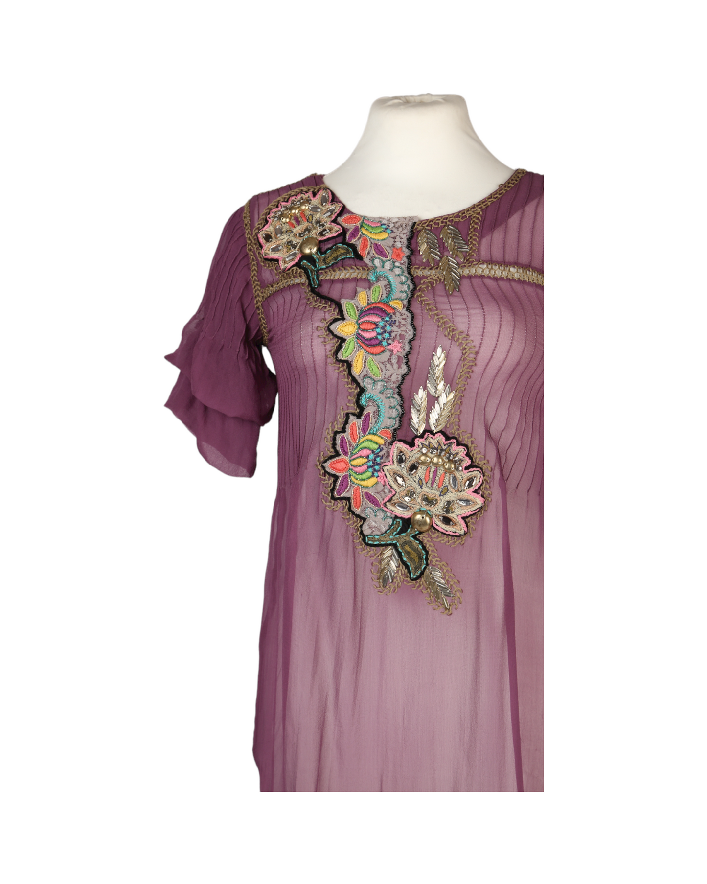 Purple Embroidered Blouse