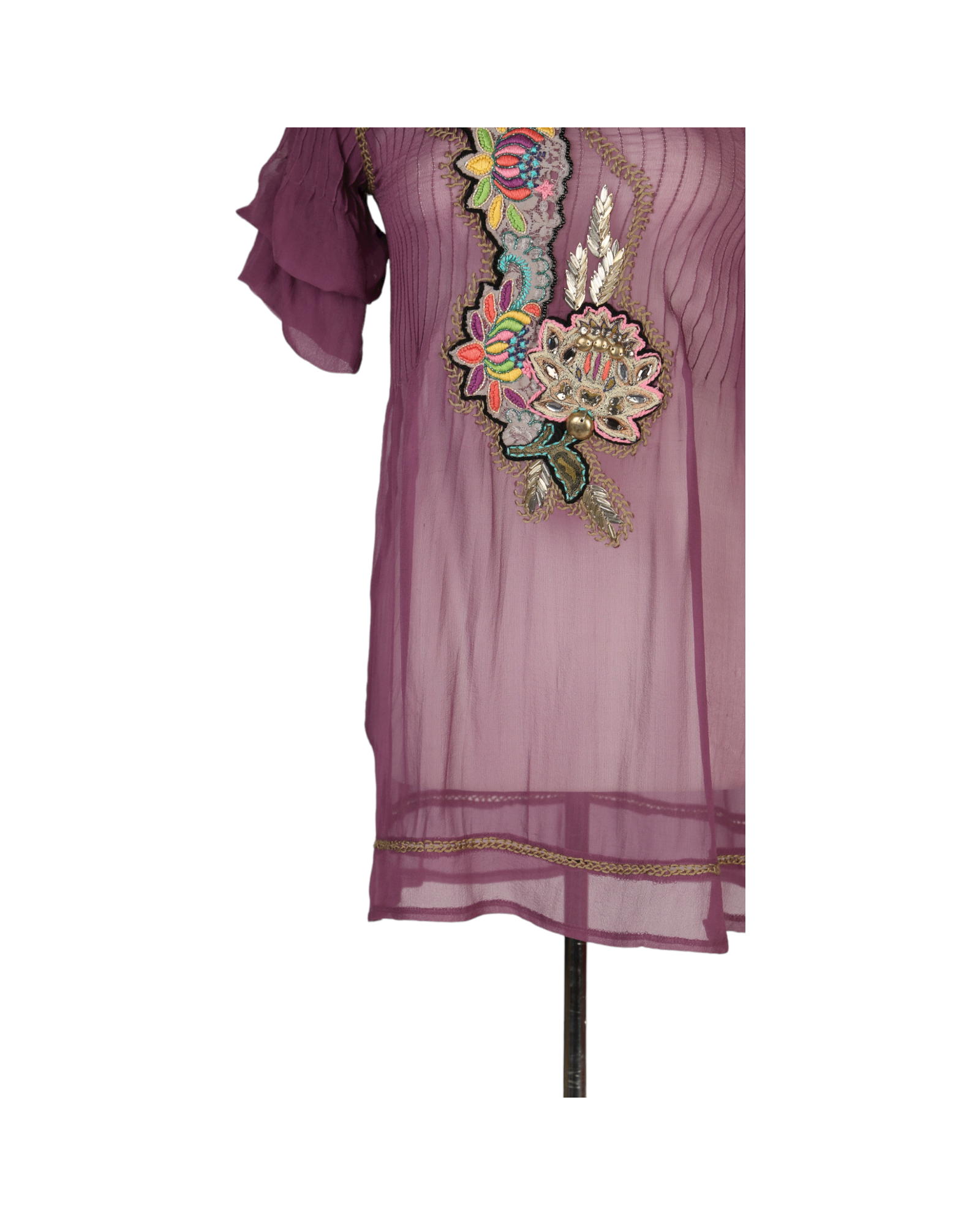 Purple Embroidered Blouse