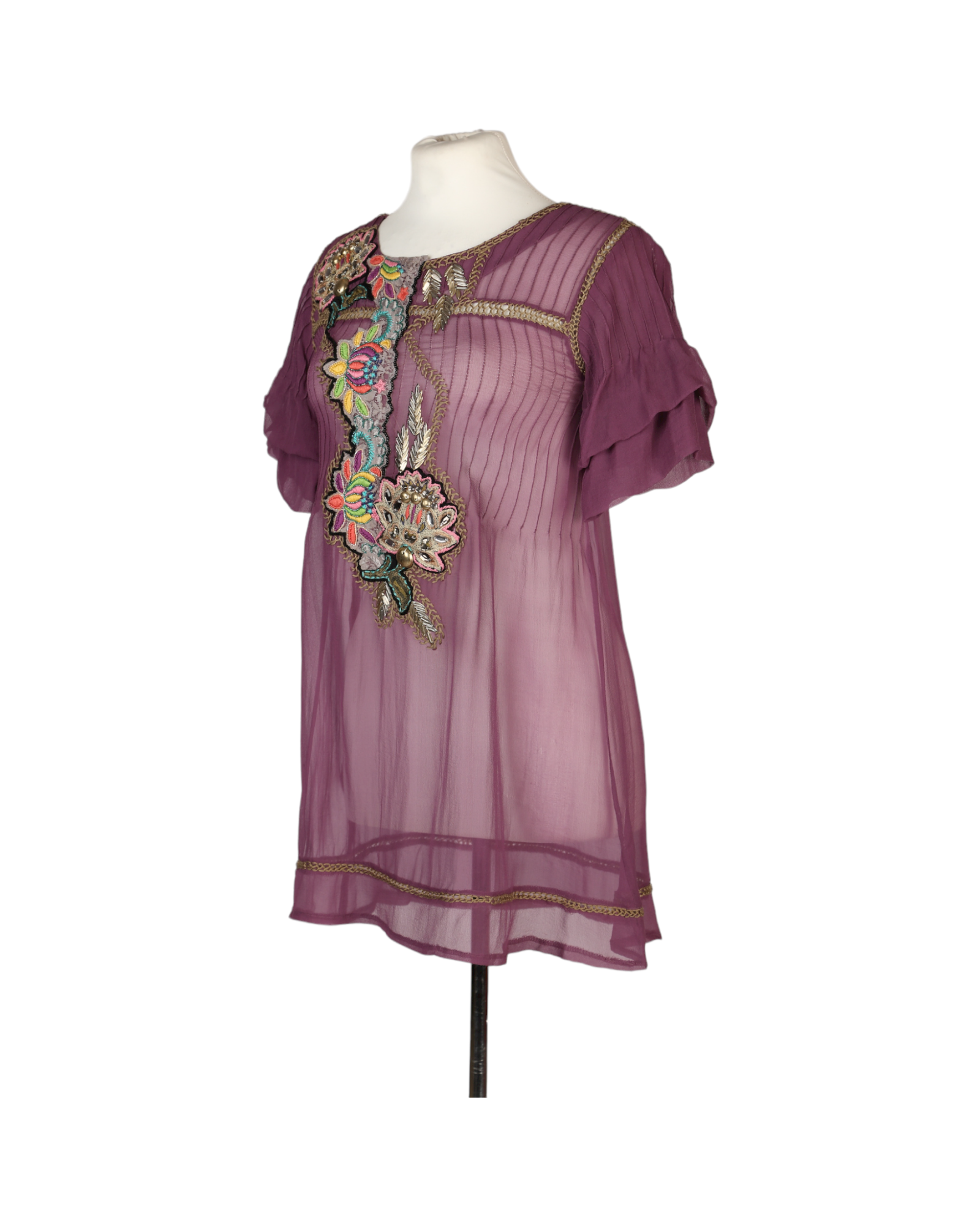 Purple Embroidered Blouse