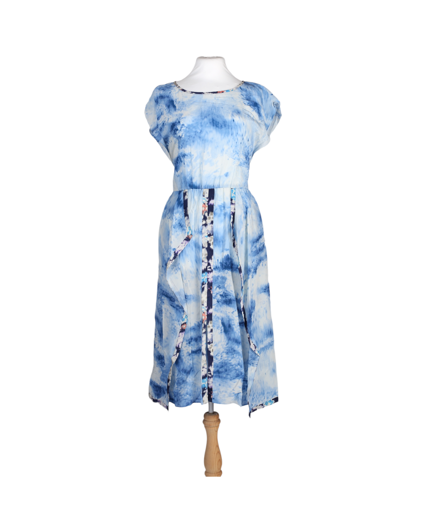 Rebecca Taylor Shibori Blue Cloud Watercolor Dress