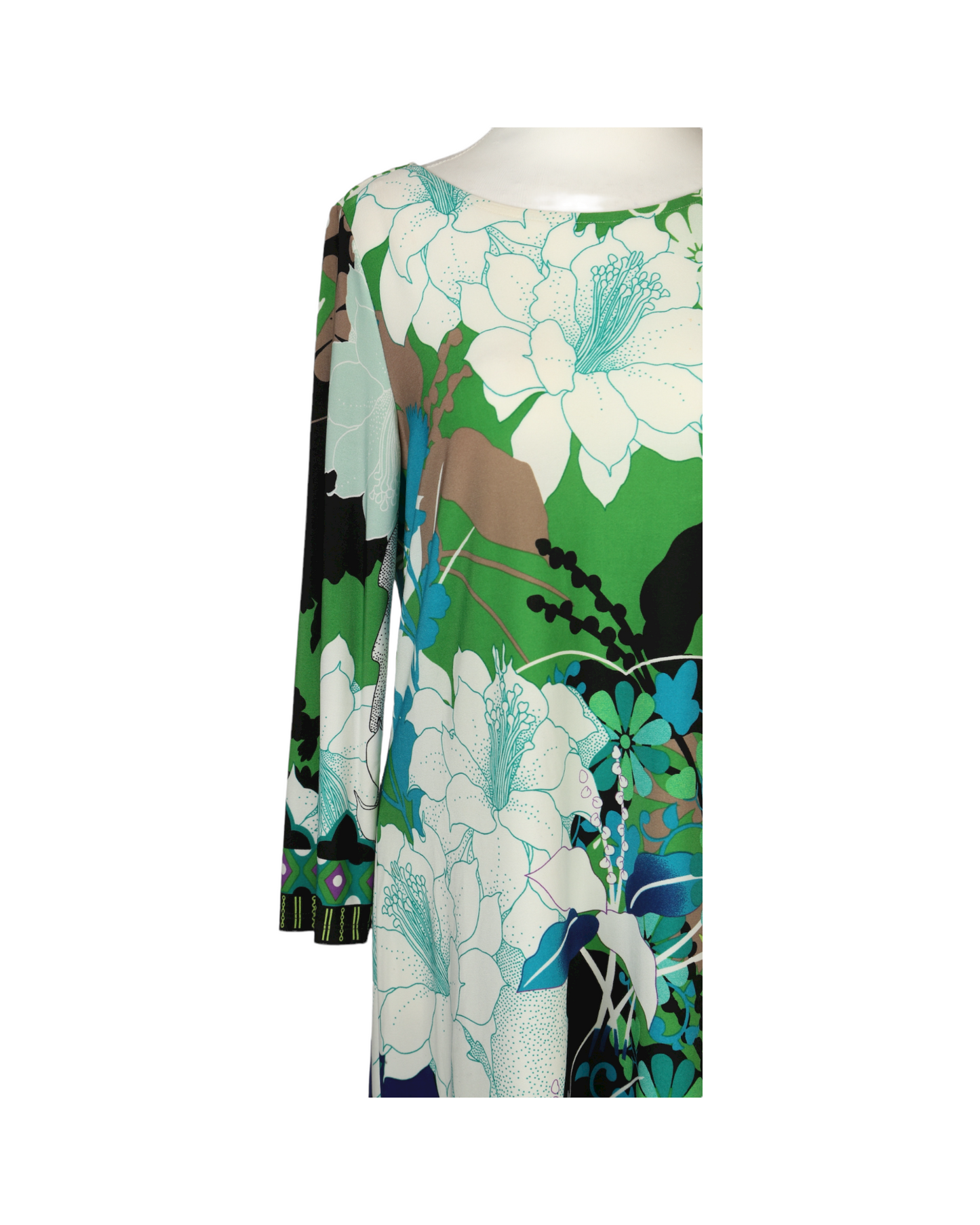 London Times Multicolor Printed Long Sleeve Midi Dress