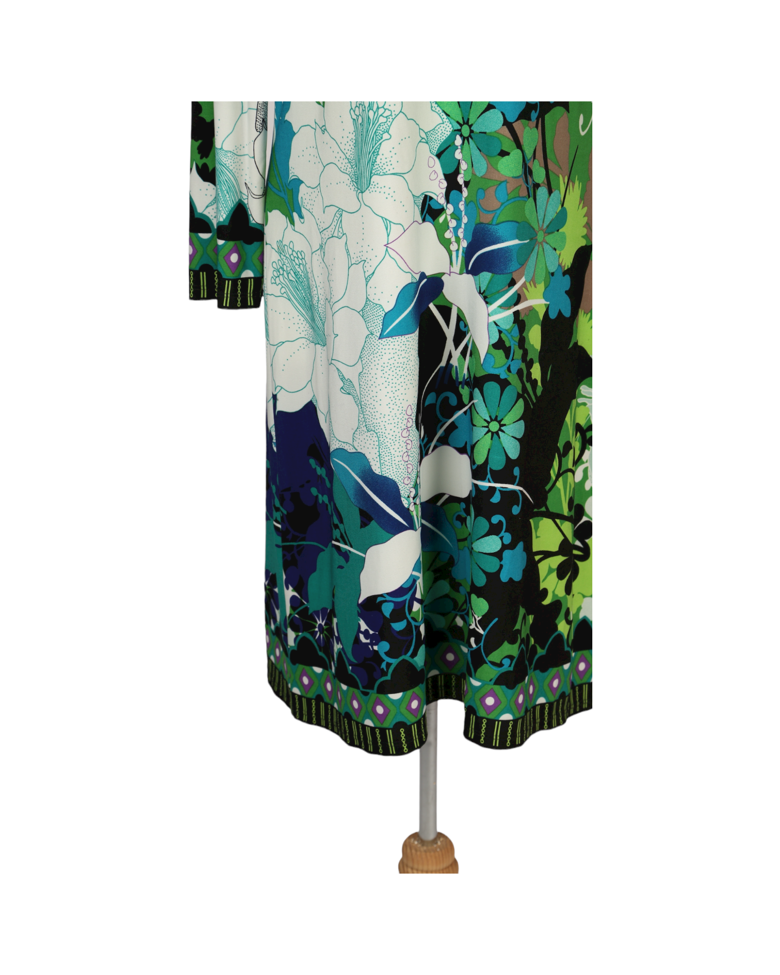 London Times Multicolor Printed Long Sleeve Midi Dress