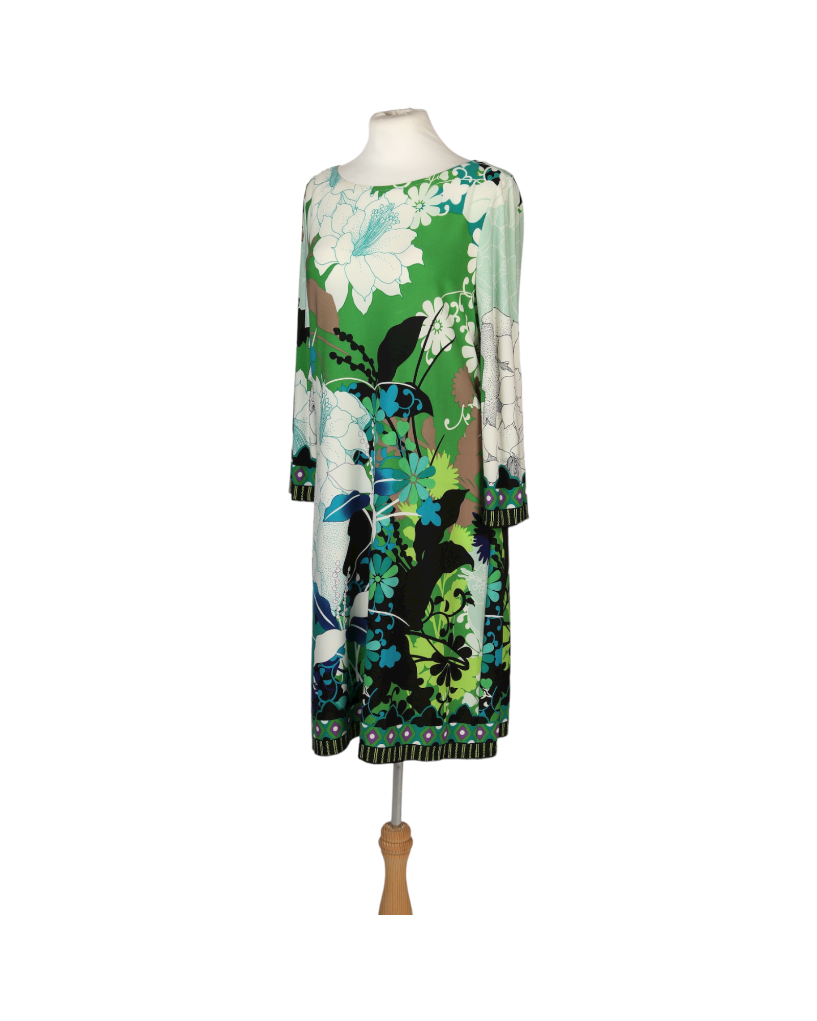 London Times Multicolor Printed Long Sleeve Midi Dress