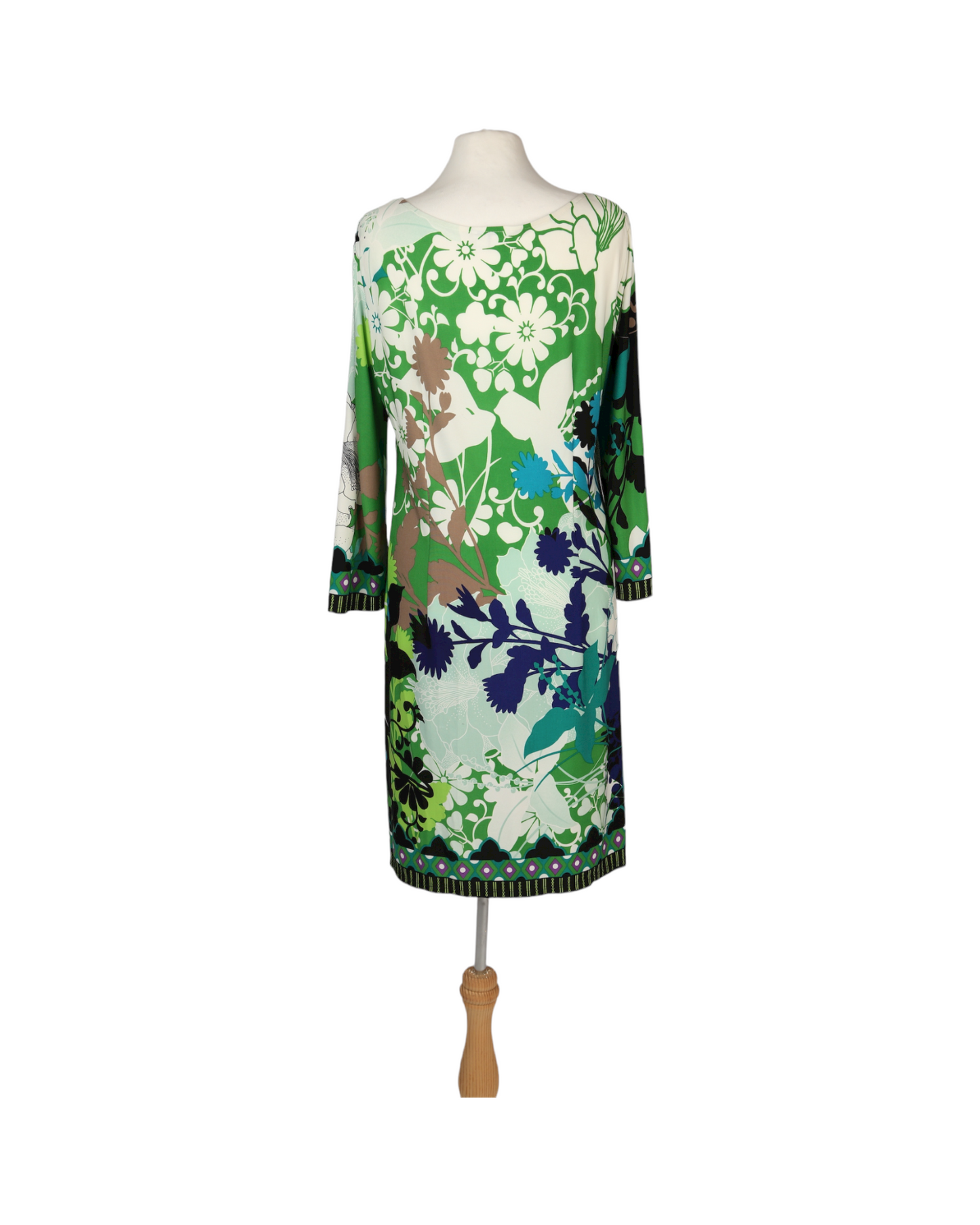 London Times Multicolor Printed Long Sleeve Midi Dress