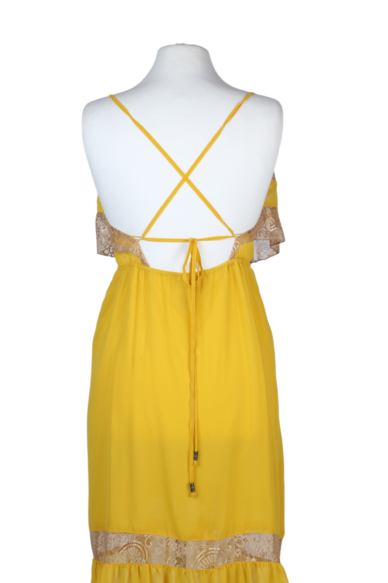 فستان متوسط الطول باللون الأصفر من متجر فلاينق توماتو