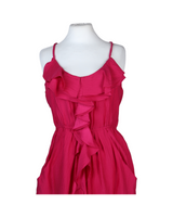 Rebecca Taylor Raspberry Waterfall Ruffle Short Casual Dress