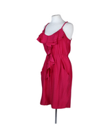 Rebecca Taylor Raspberry Waterfall Ruffle Short Casual Dress