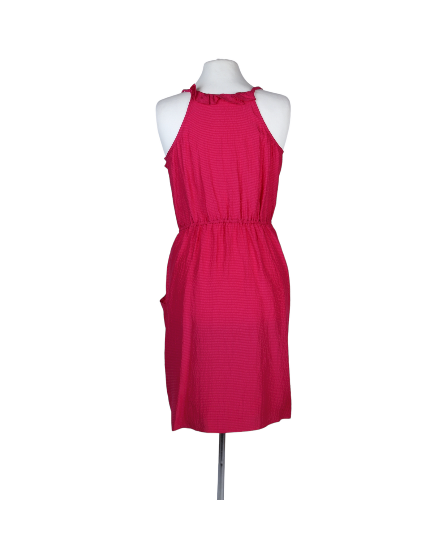 فستان قصير كاجوال بلون التوت الأحمر مع كشاكش من متجر ريبيكا تايلور