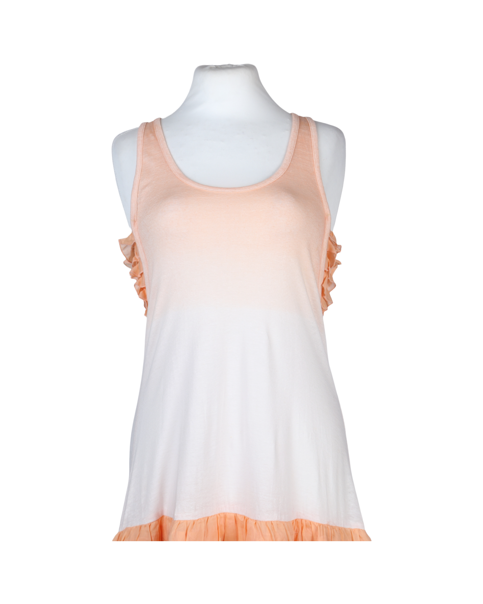 فستان قصير بطول الركبة باللون البرتقالي والكريمي من متجر منوش