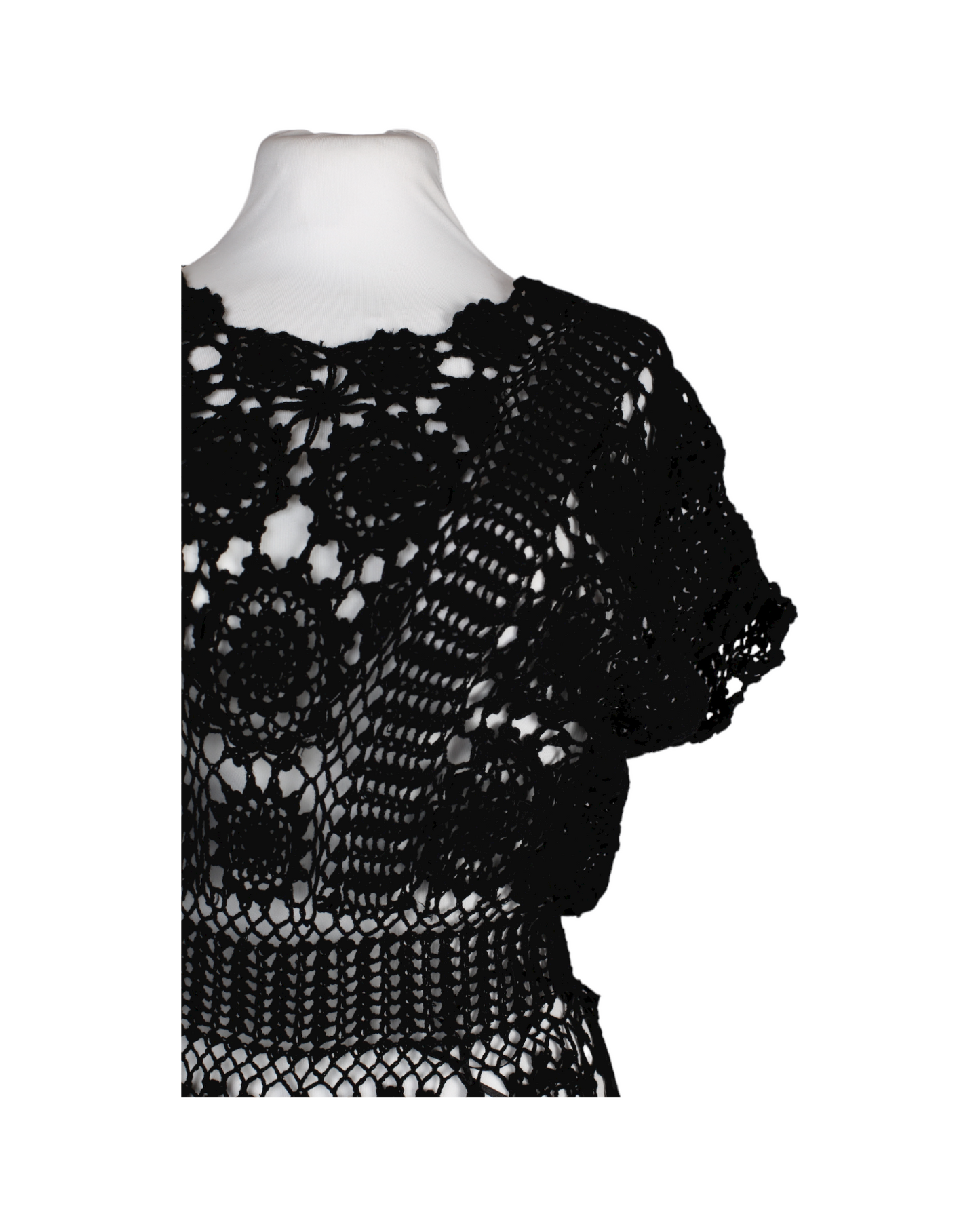 Free People Black Crochet Maxi Beach Dress