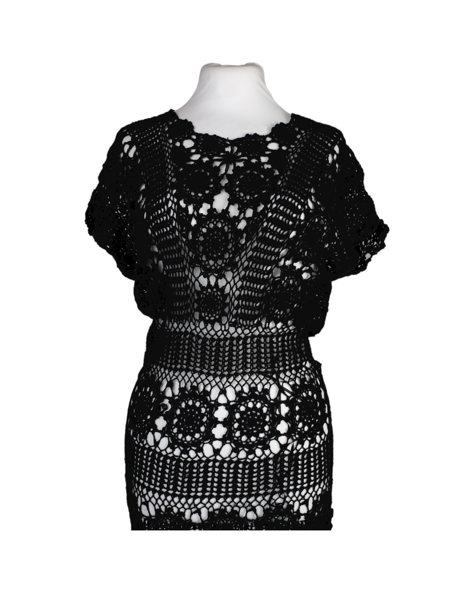 Free People Black Crochet Maxi Beach Dress