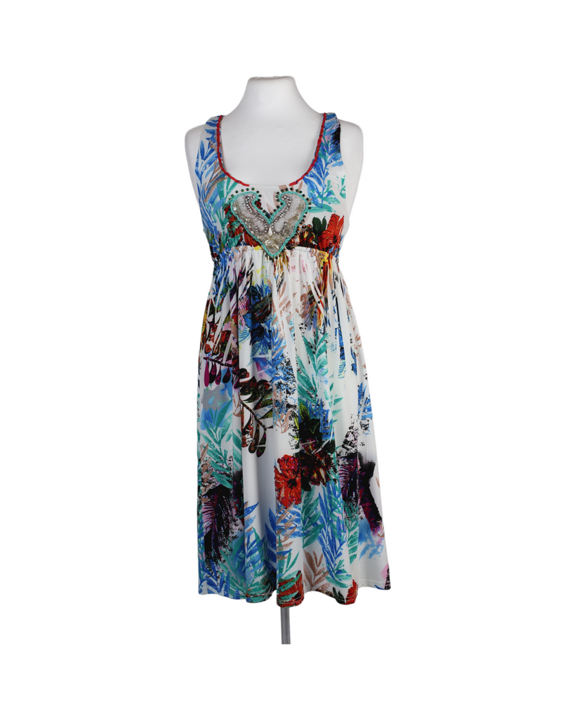 Spy Zone Exchange Tropical Print Knee Length Summer Dress
