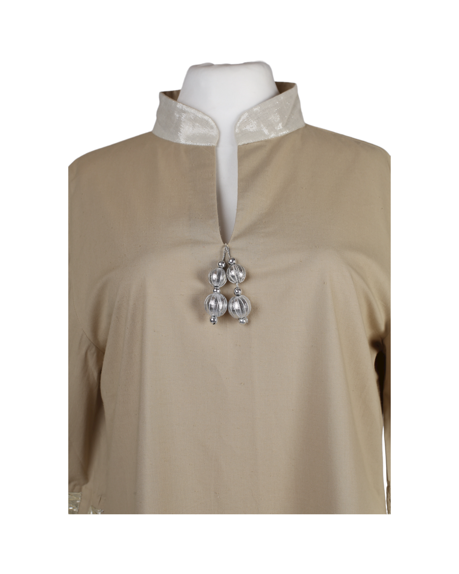 Midi Beige Long Sleeve Kaftan