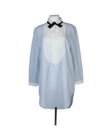 Sandro Ruffled Striped Blouse