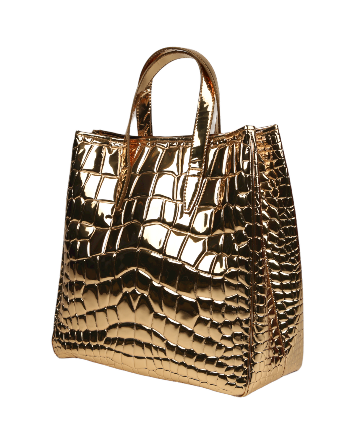 Yves Saint Laurent Gold Leather Tote Bag