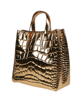 ايف سان لوران حقيبة جلد مطلية بدرجة لون الذهب الوردي