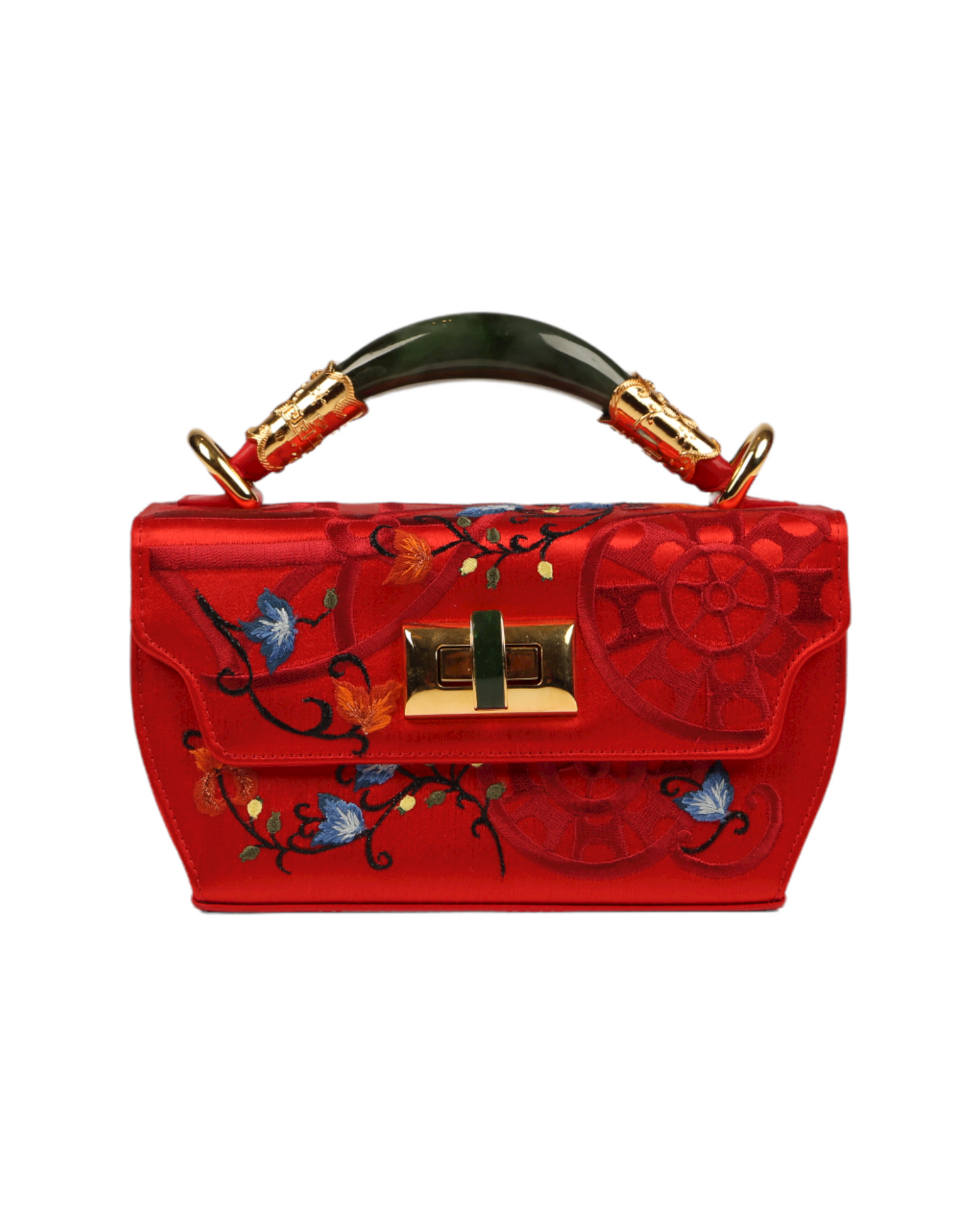 حقيبة يد مستوحاة من طريق الحرير باللون الأحمر من شياتزي تشين