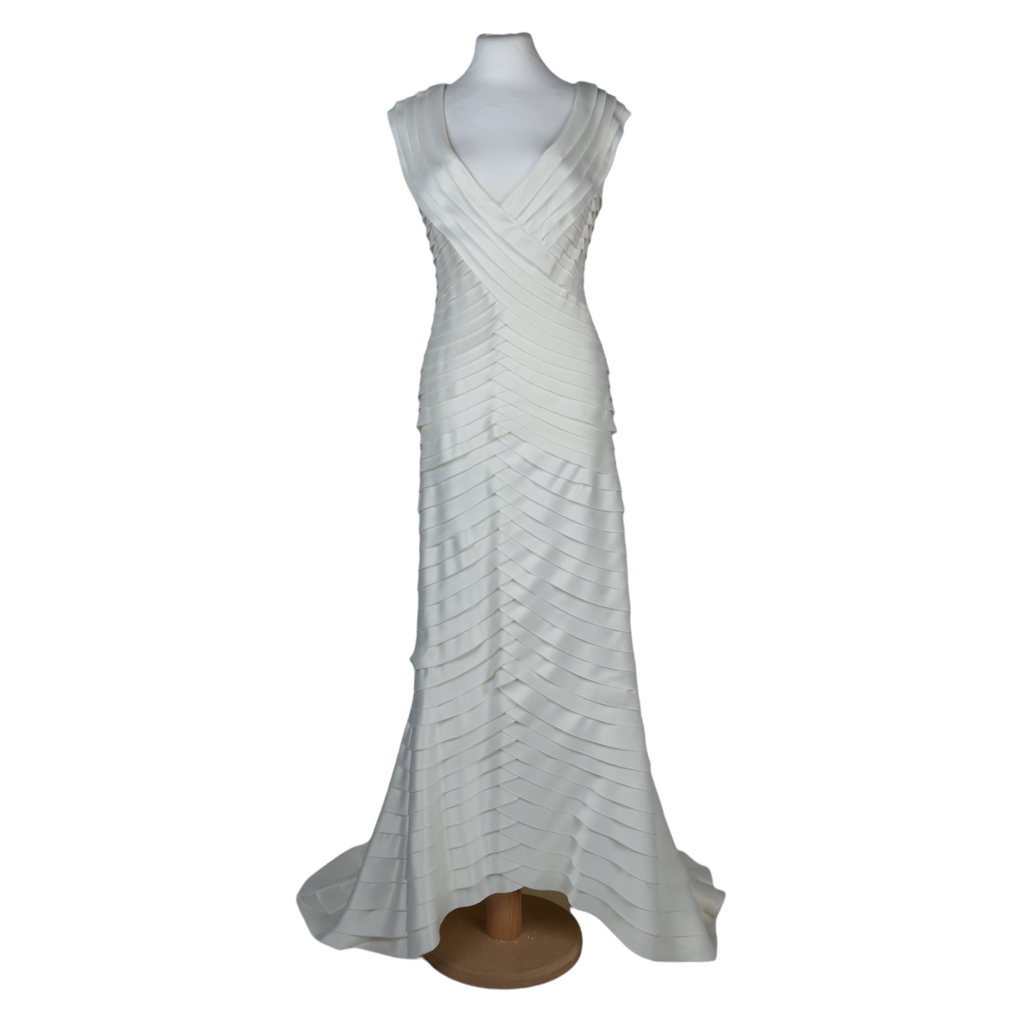 White Evening Gown With Ruffles