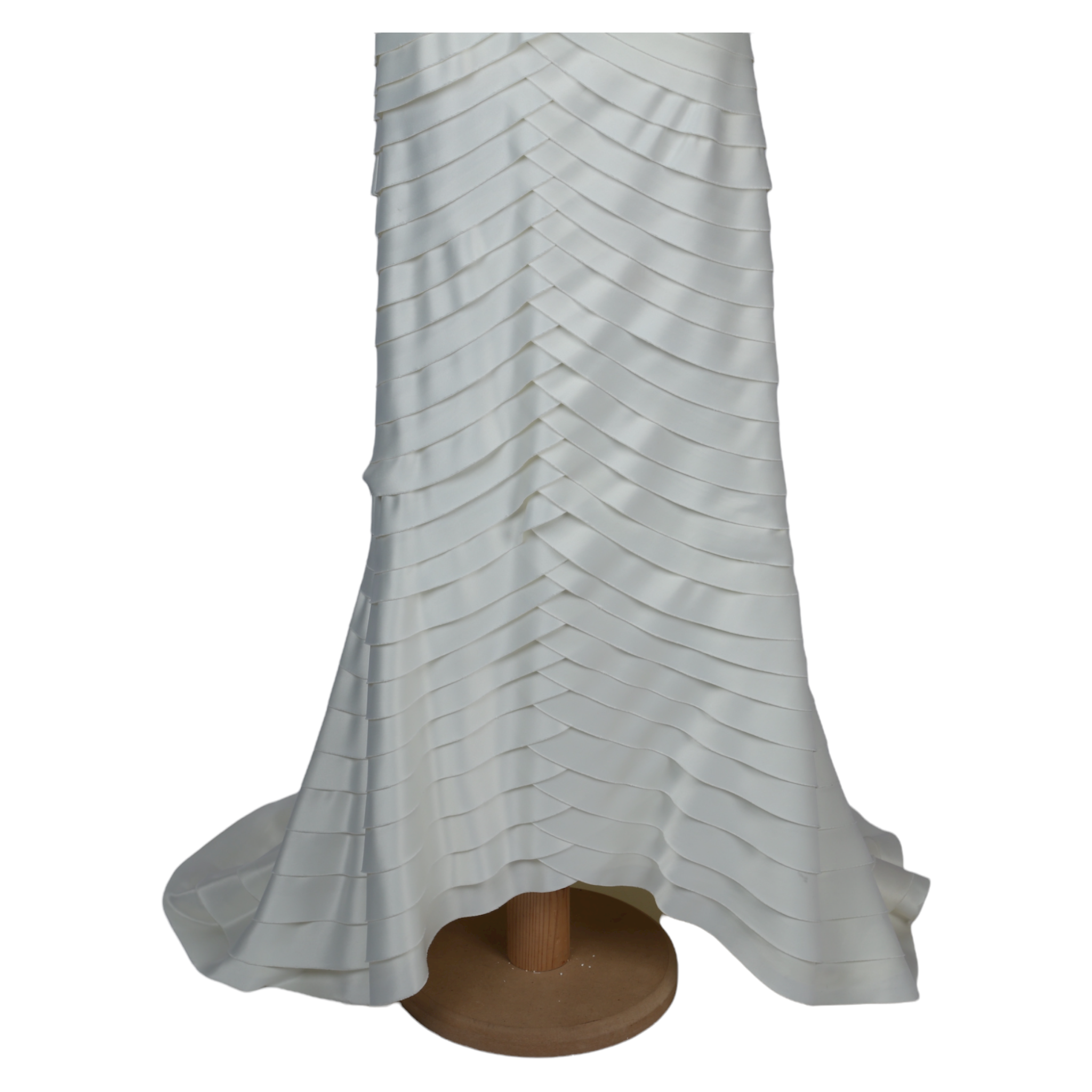 White Evening Gown With Ruffles