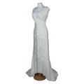 White Evening Gown With Ruffles