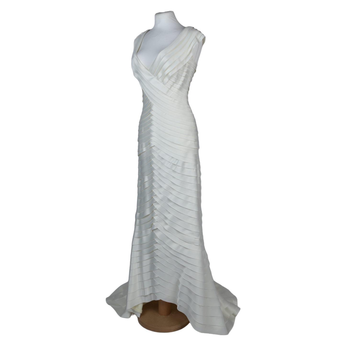 White Evening Gown With Ruffles