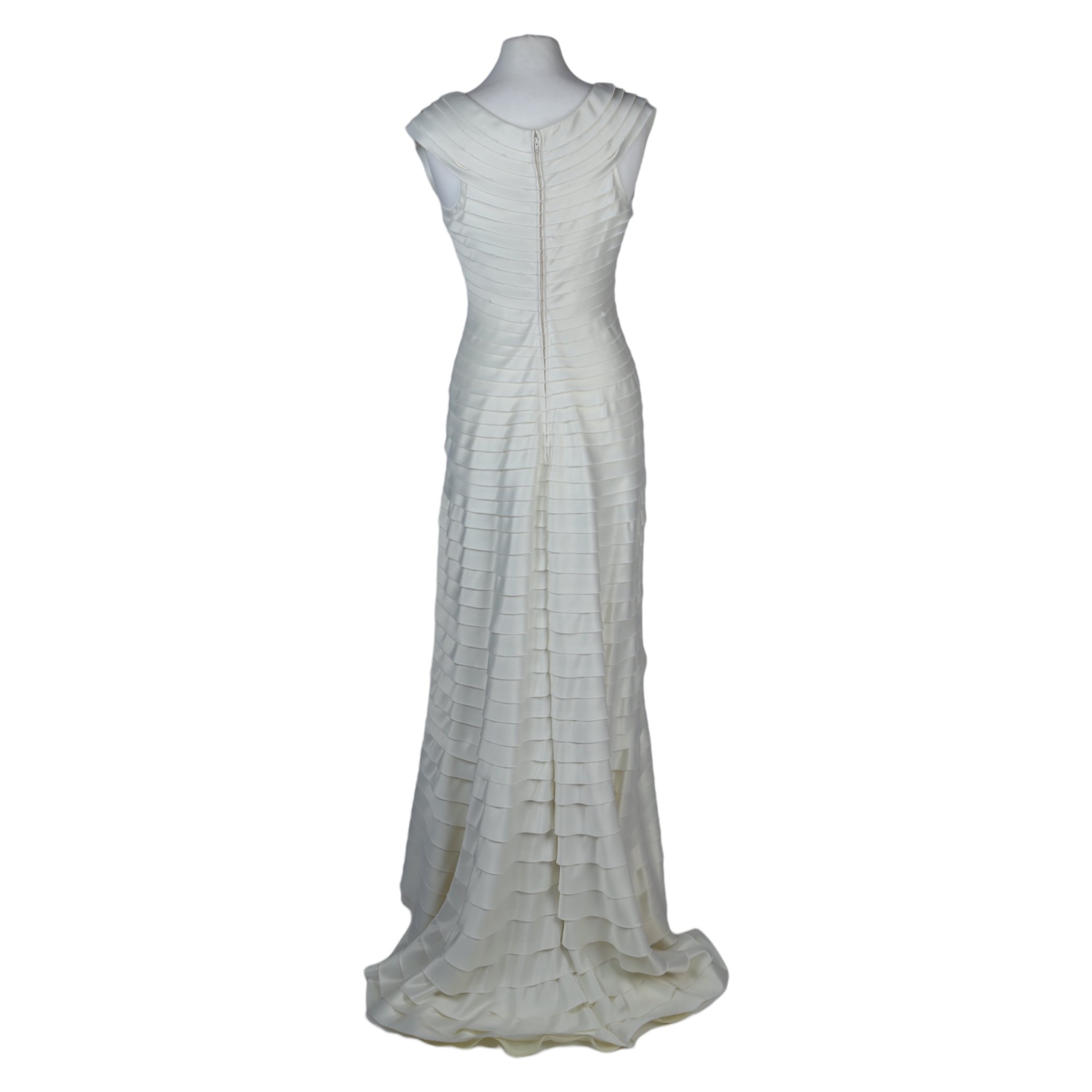 White Evening Gown With Ruffles